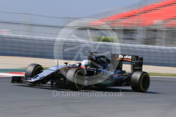 World © Octane Photographic Ltd. Sahara Force India VJM09 - Alfonso Celis. Wednesday 18th May 2016, F1 Spanish GP In-season testing, Circuit de Barcelona Catalunya, Spain. Digital Ref : 1556CB7D9228