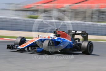 World © Octane Photographic Ltd. Manor Racing MRT05 – Jordan King. Wednesday 18th May 2016. F1 Spanish GP In-season testing, Circuit de Barcelona Catalunya, Spain. Digital Ref : 1556CB7D9247