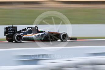 World © Octane Photographic Ltd. Sahara Force India VJM09 - Alfonso Celis. Wednesday 18th May 2016, F1 Spanish GP In-season testing, Circuit de Barcelona Catalunya, Spain. Digital Ref : 1556CB7D9431