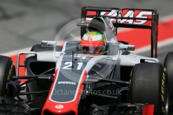World © Octane Photographic Ltd. Haas F1 Team VF-16 - Esteban Gutierrez. Wednesday 18th May 2016, F1 Spanish GP In-season testing, Circuit de Barcelona Catalunya, Spain. Digital Ref : 1556LB1D0901