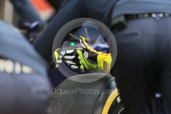 World © Octane Photographic Ltd. Scuderia Toro Rosso practice pit stop. Thursday 25th February 2016, F1 Winter testing, Circuit de Barcelona Catalunya, Spain, Day 4. Digital Ref : 1507LB1D1713