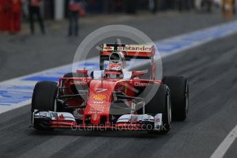 World © Octane Photographic Ltd. Scuderia Ferrari SF16-H – Kimi Raikkonen. Thursday 25th February 2016, F1 Winter testing, Circuit de Barcelona Catalunya, Spain, Day 4. Digital Ref : 1507LB1D1778