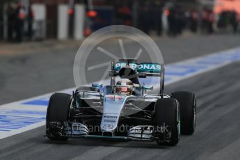 World © Octane Photographic Ltd. Mercedes AMG Petronas F1 W07 Hybrid – Lewis Hamilton. Thursday 25th February 2016, F1 Winter testing, Circuit de Barcelona Catalunya, Spain, Day 4. Digital Ref : 1507LB1D1950