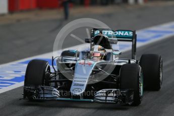 World © Octane Photographic Ltd. Mercedes AMG Petronas F1 W07 Hybrid – Lewis Hamilton. Thursday 25th February 2016, F1 Winter testing, Circuit de Barcelona Catalunya, Spain, Day 4. Digital Ref : 1507LB1D1957