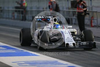 World © Octane Photographic Ltd. Williams Martini Racing, Williams Mercedes FW38 – Felipe Massa. Thursday 25th February 2016, F1 Winter testing, Circuit de Barcelona Catalunya, Spain, Day 4. Digital Ref : 1507LB1D2059