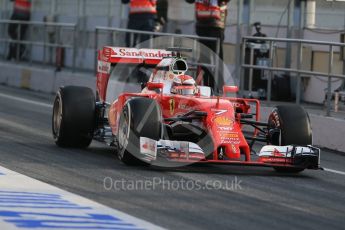 World © Octane Photographic Ltd. Scuderia Ferrari SF16-H – Kimi Raikkonen. Thursday 25th February 2016, F1 Winter testing, Circuit de Barcelona Catalunya, Spain, Day 4. Digital Ref : 1507LB1D2084