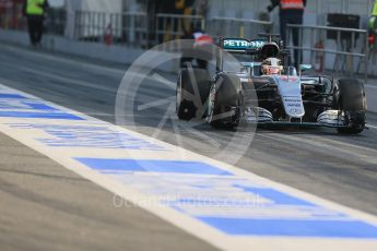World © Octane Photographic Ltd. Mercedes AMG Petronas F1 W07 Hybrid – Lewis Hamilton. Thursday 25th February 2016, F1 Winter testing, Circuit de Barcelona Catalunya, Spain, Day 4. Digital Ref : 1507LB1D2190