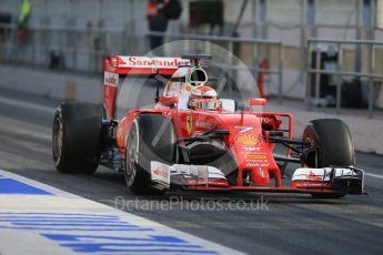 World © Octane Photographic Ltd. Scuderia Ferrari SF16-H – Kimi Raikkonen. Thursday 25th February 2016, F1 Winter testing, Circuit de Barcelona Catalunya, Spain, Day 4. Digital Ref : 1507LB1D2271