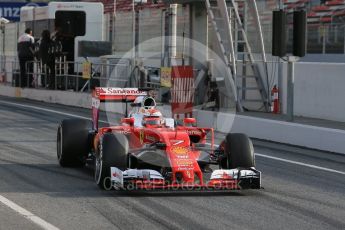 World © Octane Photographic Ltd. Scuderia Ferrari SF16-H – Kimi Raikkonen. Thursday 25th February 2016, F1 Winter testing, Circuit de Barcelona Catalunya, Spain, Day 4. Digital Ref : 1507LB1D2419