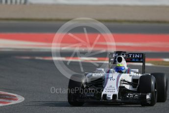 World © Octane Photographic Ltd. Williams Martini Racing, Williams Mercedes FW38 – Felipe Massa. Thursday 25th February 2016, F1 Winter testing, Circuit de Barcelona Catalunya, Spain, Day 4. Digital Ref : 1507LB1D2691