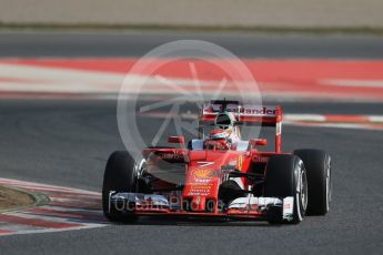 World © Octane Photographic Ltd. Scuderia Ferrari SF16-H – Kimi Raikkonen. Thursday 25th February 2016, F1 Winter testing, Circuit de Barcelona Catalunya, Spain, Day 4. Digital Ref : 1507LB1D2706