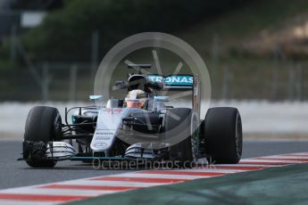 World © Octane Photographic Ltd. Mercedes AMG Petronas F1 W07 Hybrid – Lewis Hamilton 2016. Thursday 25th February, F1 Winter testing, Circuit de Barcelona Catalunya, Spain, Day 4. Digital Ref : 1507LB1D2914