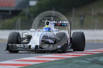 World © Octane Photographic Ltd. Williams Martini Racing, Williams Mercedes FW38 – Felipe Massa. Thursday 25th February 2016, F1 Winter testing, Circuit de Barcelona Catalunya, Spain, Day 4. Digital Ref : 1507LB1D2951