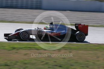 World © Octane Photographic Ltd. Haas F1 Team VF-16 – Esteban Gutierrez. Thursday 25th February 2016, F1 Winter testing, Circuit de Barcelona Catalunya, Spain, Day 4. Digital Ref : 1507LB1D3368