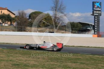 World © Octane Photographic Ltd. Haas F1 Team VF-16 – Esteban Gutierrez. Thursday 25th February 2016, F1 Winter testing, Circuit de Barcelona Catalunya, Spain, Day 4. Digital Ref : 1507LB1D3594