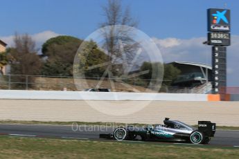 World © Octane Photographic Ltd. Mercedes AMG Petronas F1 W07 Hybrid – Nico Rosberg. Thursday 25th February 2016, F1 Winter testing, Circuit de Barcelona Catalunya, Spain, Day 4. Digital Ref : 1507LB1D3608