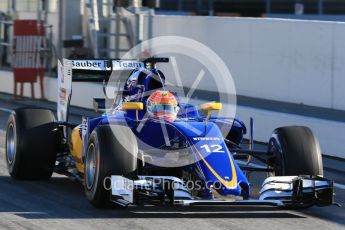 World © Octane Photographic Ltd. Sauber F1 Team C35 – Felipe Nasr. Tuesday 1st March 2016, F1 Winter testing, Circuit de Barcelona Catalunya, Spain, Day 5. Digital Ref : 1508LB1D4189
