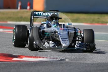 World © Octane Photographic Ltd. Mercedes AMG Petronas W07 Hybrid – Nico Rosberg. Tuesday 1st March 2016, F1 Winter testing, Circuit de Barcelona Catalunya, Spain, Day 5. Digital Ref : 1508LB1D4371