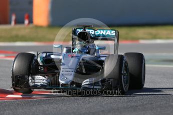 World © Octane Photographic Ltd. Mercedes AMG Petronas W07 Hybrid – Nico Rosberg. Tuesday 1st March 2016, F1 Winter testing, Circuit de Barcelona Catalunya, Spain, Day 5. Digital Ref : 1508LB1D4375