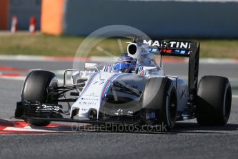 World © Octane Photographic Ltd. Williams Martini Racing, Williams Mercedes FW38 – Valtteri Bottas. Tuesday 1st March 2016, F1 Winter testing, Circuit de Barcelona Catalunya, Spain, Day 5. Digital Ref : 1508LB1D4384