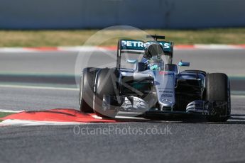 World © Octane Photographic Ltd. Mercedes AMG Petronas W07 Hybrid – Nico Rosberg. Tuesday 1st March 2016, F1 Winter testing, Circuit de Barcelona Catalunya, Spain, Day 5. Digital Ref : 1508LB1D4506