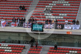 World © Octane Photographic Ltd. Mercedes AMG Petronas, Lewis Hamilton fans. Tuesday 1st March 2016, F1 Winter testing, Circuit de Barcelona Catalunya, Spain, Day 5. Digital Ref : 1508LB1D4783