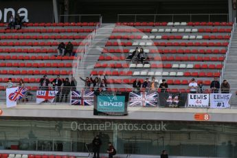 World © Octane Photographic Ltd. Mercedes AMG Petronas, Lewis Hamilton fans. Tuesday 1st March 2016, F1 Winter testing, Circuit de Barcelona Catalunya, Spain, Day 5. Digital Ref : 1508LB1D4794