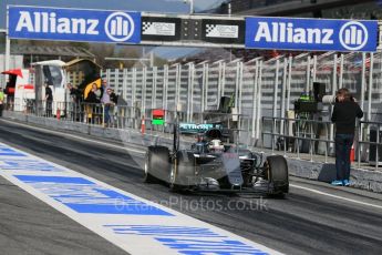 World © Octane Photographic Ltd. Mercedes AMG Petronas W07 Hybrid – Lewis Hamilton. Tuesday 1st March 2016, F1 Winter testing, Circuit de Barcelona Catalunya, Spain, Day 5. Digital Ref : 1508LB1D4912