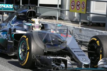 World © Octane Photographic Ltd. Mercedes AMG Petronas W07 Hybrid – Lewis Hamilton. Tuesday 1st March 2016, F1 Winter testing, Circuit de Barcelona Catalunya, Spain, Day 5. Digital Ref : 1508LB1D4921