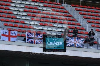 World © Octane Photographic Ltd. Mercedes AMG Petronas, Lewis Hamilton fans. Tuesday 1st March 2016, F1 Winter testing, Circuit de Barcelona Catalunya, Spain, Day 5. Digital Ref : 1508LB5D8878