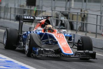 World © Octane Photographic Ltd. Manor Racing MRT05 - Pascal Wehrlein. Wednesday 2nd March 2016, F1 Winter testing, Circuit de Barcelona Catalunya, Spain, Day 6. Digital Ref : 1509LB1D5428