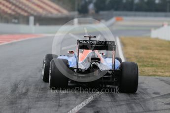 World © Octane Photographic Ltd. Manor Racing MRT05 - Pascal Wehrlein. Wednesday 2nd March 2016, F1 Winter testing, Circuit de Barcelona Catalunya, Spain, Day 6. Digital Ref : 1509LB1D5435