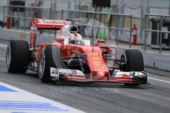 World © Octane Photographic Ltd. Scuderia Ferrari SF16-H – Sebastian Vettel. Wednesday 2nd March 2016, F1 Winter testing, Circuit de Barcelona Catalunya, Spain, Day 6 Digital Ref : 1509LB1D5463