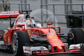 World © Octane Photographic Ltd. Scuderia Ferrari SF16-H – Sebastian Vettel. Wednesday 2nd March 2016, F1 Winter testing, Circuit de Barcelona Catalunya, Spain, Day 6 Digital Ref : 1509LB1D5469