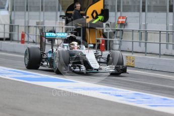 World © Octane Photographic Ltd. Mercedes AMG Petronas W07 Hybrid – Lewis Hamilton. Wednesday 2nd March 2016, F1 Winter testing, Circuit de Barcelona Catalunya, Spain, Day 6. Digital Ref : 1509LB1D5542