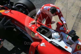 World © Octane Photographic Ltd. Scuderia Ferrari SF16-H – Sebastian Vettel. Wednesday 2nd March 2016, F1 Winter testing, Circuit de Barcelona Catalunya, Spain, Day 6 Digital Ref : 1509LB1D5597