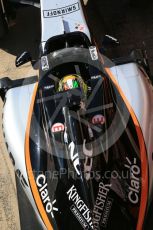 World © Octane Photographic Ltd. Sahara Force India VJM09 - Sergio Perez. Wednesday 2nd March 2016, F1 Winter testing, Circuit de Barcelona Catalunya, Spain, Day 6. Digital Ref : 1509LB1D5620