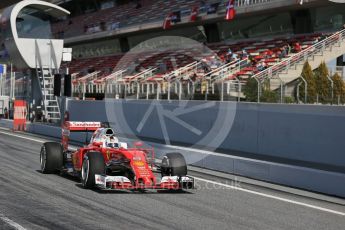World © Octane Photographic Ltd. Scuderia Ferrari SF16-H – Sebastian Vettel. Wednesday 2nd March 2016, F1 Winter testing, Circuit de Barcelona Catalunya, Spain, Day 6 Digital Ref : 1509LB1D5831