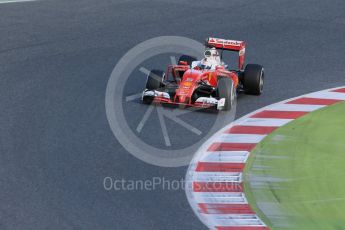 World © Octane Photographic Ltd. Scuderia Ferrari SF16-H – Sebastian Vettel. Wednesday 2nd March 2016, F1 Winter testing, Circuit de Barcelona Catalunya, Spain, Day 6 Digital Ref : 1509LB1D6296