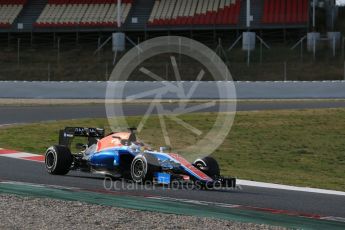 World © Octane Photographic Ltd. Manor Racing MRT05 - Pascal Wehrlein Wednesday 2nd March 2016, F1 Winter testing, Circuit de Barcelona Catalunya, Spain, Day 6. Digital Ref : 1509LB1D6421