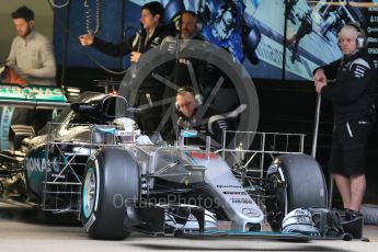 World © Octane Photographic Ltd. Mercedes AMG Petronas W07 Hybrid – Lewis Hamilton. Wednesday 2nd March 2016, F1 Winter testing, Circuit de Barcelona Catalunya, Spain, Day 6. Digital Ref : 1509LB5D9262