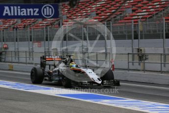 World © Octane Photographic Ltd. Sahara Force India VJM09 - Sergio Perez. Wednesday 2nd March 2016, F1 Winter testing, Circuit de Barcelona Catalunya, Spain, Day 6. Digital Ref : 1509LB5D9450