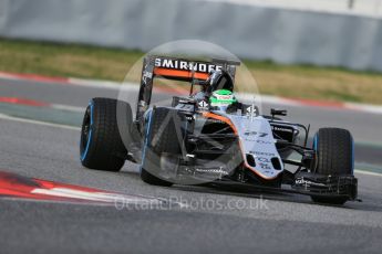 World © Octane Photographic Ltd. Sahara Force India VJM09 - Nico Hulkenberg. Thursday 3rd March 2016, F1 Winter testing, Circuit de Barcelona Catalunya, Spain, Day 7. Digital Ref : 1510LB1D6590