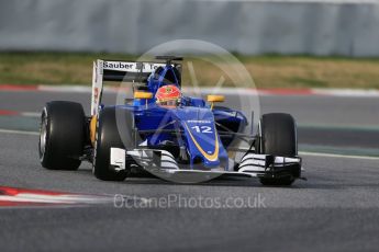 World © Octane Photographic Ltd. Sauber F1 Team C35 – Felipe Nasr. Thursday 3rd March 2016, F1 Winter testing, Circuit de Barcelona Catalunya, Spain, Day 7. Digital Ref : 1510LB1D6611