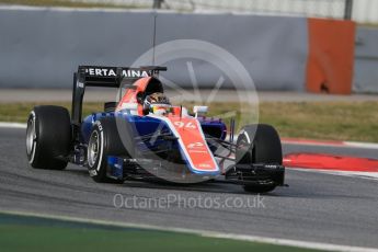 World © Octane Photographic Ltd. Manor Racing MRT05 – Pascal Wehrlein. Thursday 3rd March 2016, F1 Winter testing, Circuit de Barcelona Catalunya, Spain, Day 7. Digital Ref :