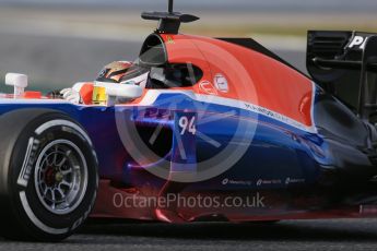 World © Octane Photographic Ltd. Manor Racing MRT05 – Pascal Wehrlein. Thursday 3rd March 2016, F1 Winter testing, Circuit de Barcelona Catalunya, Spain, Day 7. Digital Ref : 1510LB1D6652