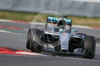 World © Octane Photographic Ltd. Mercedes AMG Petronas W07 Hybrid – Nico Rosberg. Thursday 3rd March 2016, F1 Winter testing, Circuit de Barcelona Catalunya, Spain, Day 7. Digital Ref : 1510LB1D6706