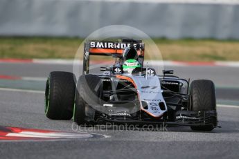 World © Octane Photographic Ltd. Sahara Force India VJM09 - Nico Hulkenberg. Thursday 3rd March 2016, F1 Winter testing, Circuit de Barcelona Catalunya, Spain, Day 7. Digital Ref : 1510LB1D6725