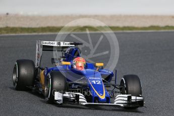 World © Octane Photographic Ltd. Sauber F1 Team C35 – Felipe Nasr. Thursday 3rd March 2016, F1 Winter testing, Circuit de Barcelona Catalunya, Spain, Day 7. Digital Ref : 1510LB1D6818
