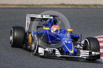World © Octane Photographic Ltd. Sauber F1 Team C35 – Felipe Nasr. Thursday 3rd March 2016, F1 Winter testing, Circuit de Barcelona Catalunya, Spain, Day 7. Digital Ref : 1510LB1D6832